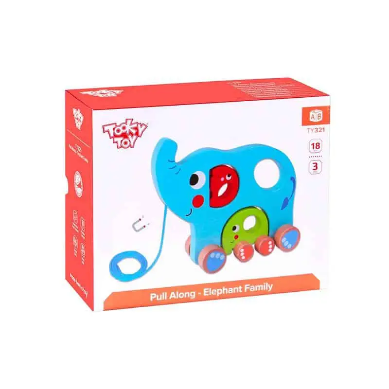Pull Along - Elephant Family Tooky Toy